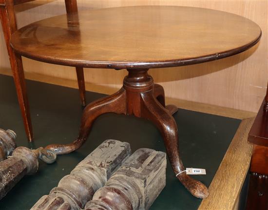 A George III and later mahogany tripod table W.86cm